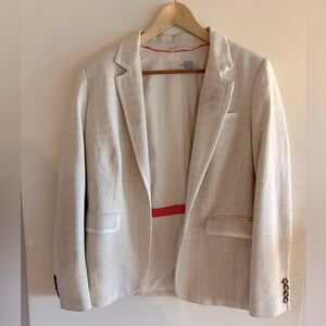Cream and white cotton tweed Boden blazer size 10